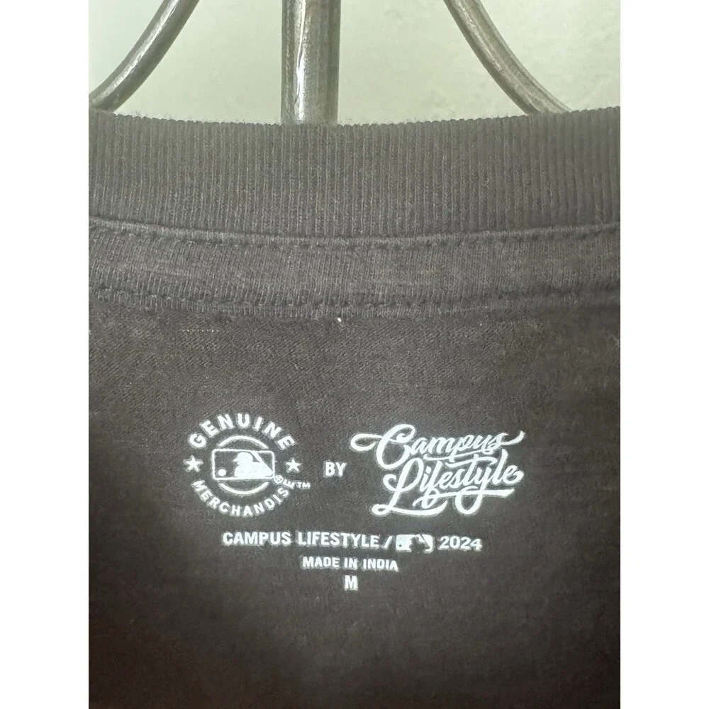 San Francisco Giants Tie Front Crop T Shirt Womens Medium Black MLB